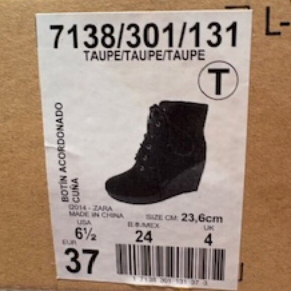 Zara wedge laced up ankle boot - Picture 6 of 6